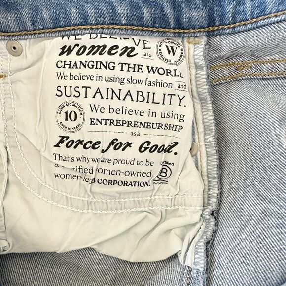 FRANK & EILEEN Jeans Women 26 Monaghan Mom High Rise Straight Button Fly Raw Hem - Picture 7 of 11